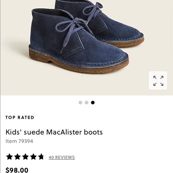 Kids Suede Navy Dress Boots - Picture 7 of 7